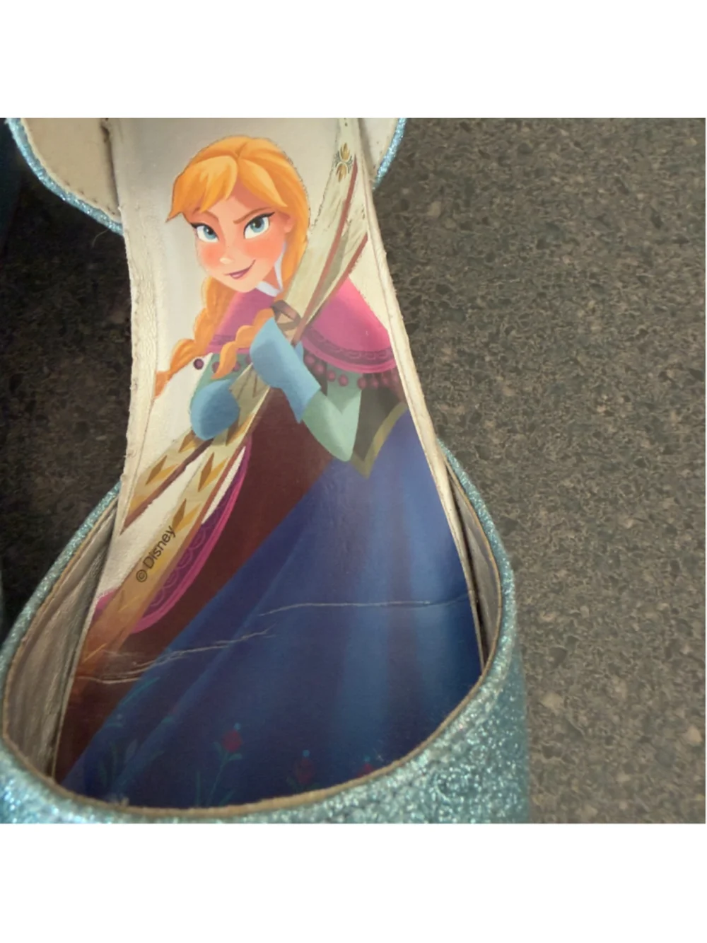 Disney Frozen Elsa & Anna Girls Glitter Princess Dress Up Costume Shoes Size 13